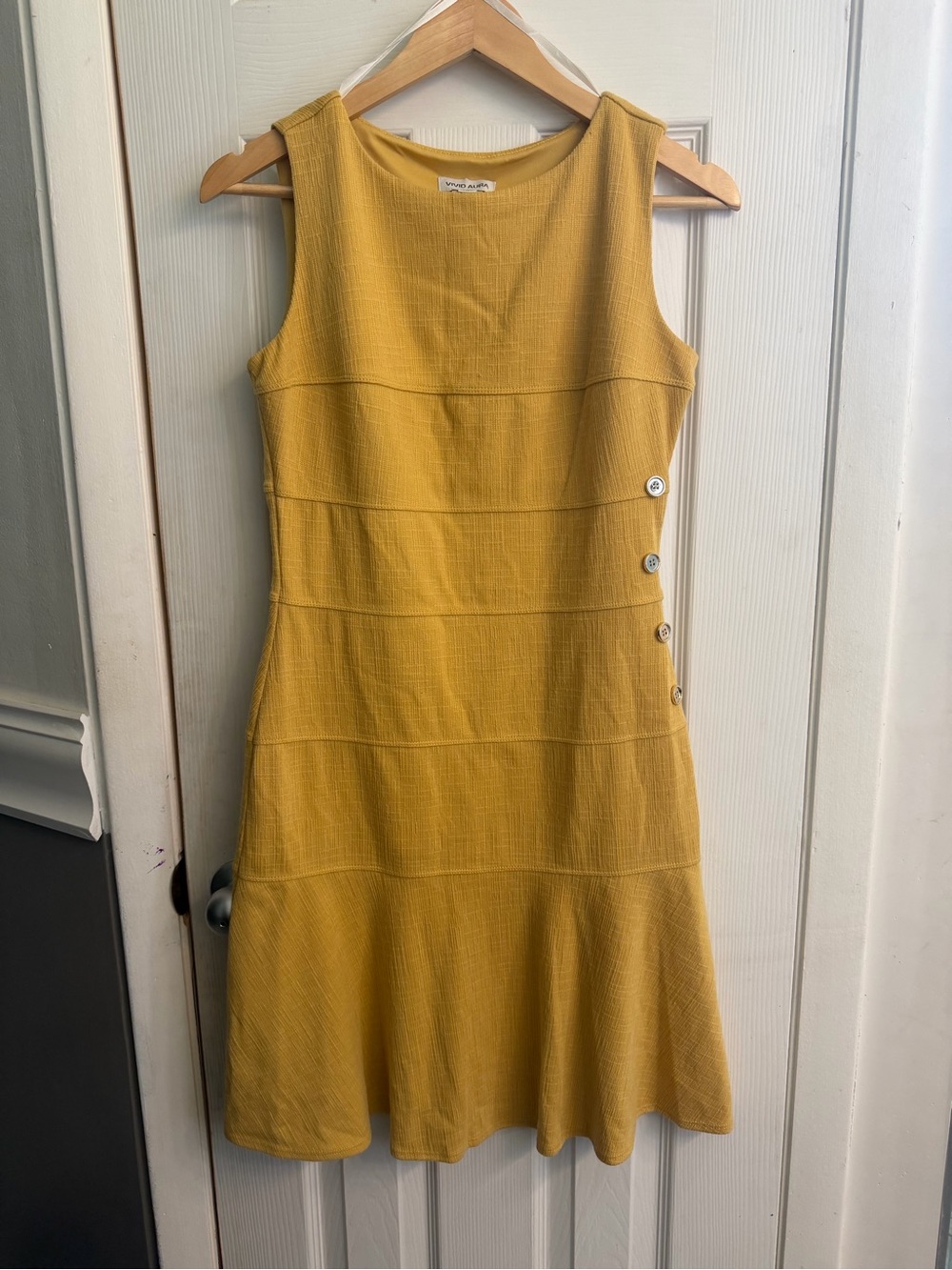 Yellow Sleeveless Fit-and-Flare Dress